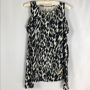 Michael Kors cut out shoulder zebra top size M